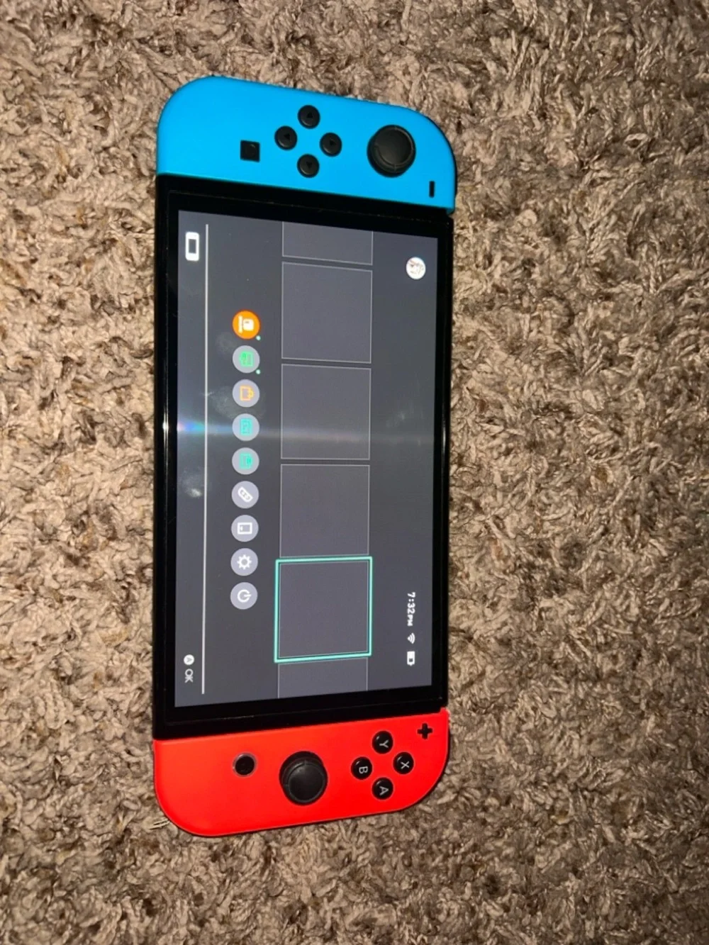 Nintendo Switch with Neon Blue Left & Neon Red Right Joy-Con